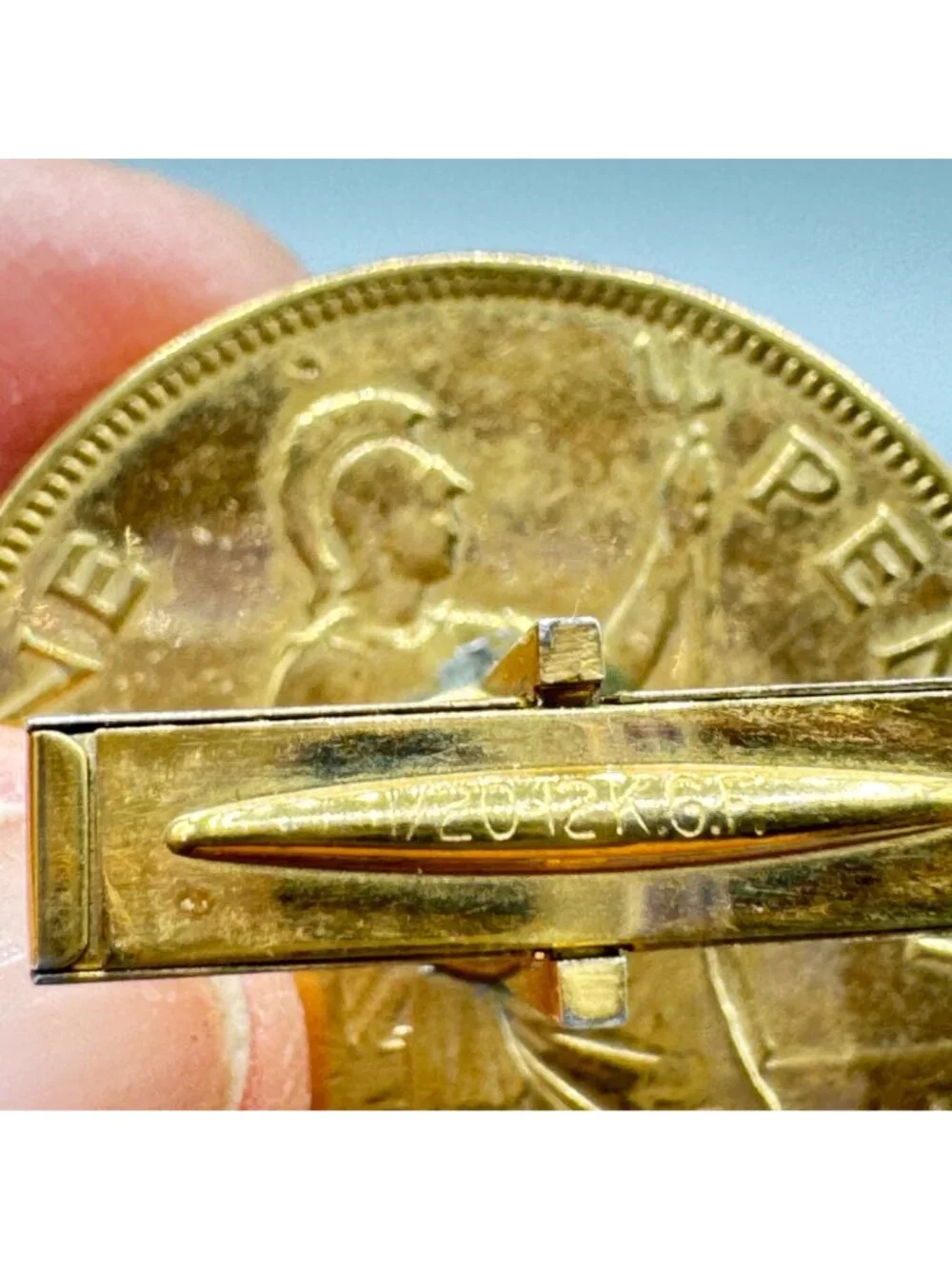 Vintage British Large Penny Cufflinks 12k GF Findings Unique Coin Money 30mm